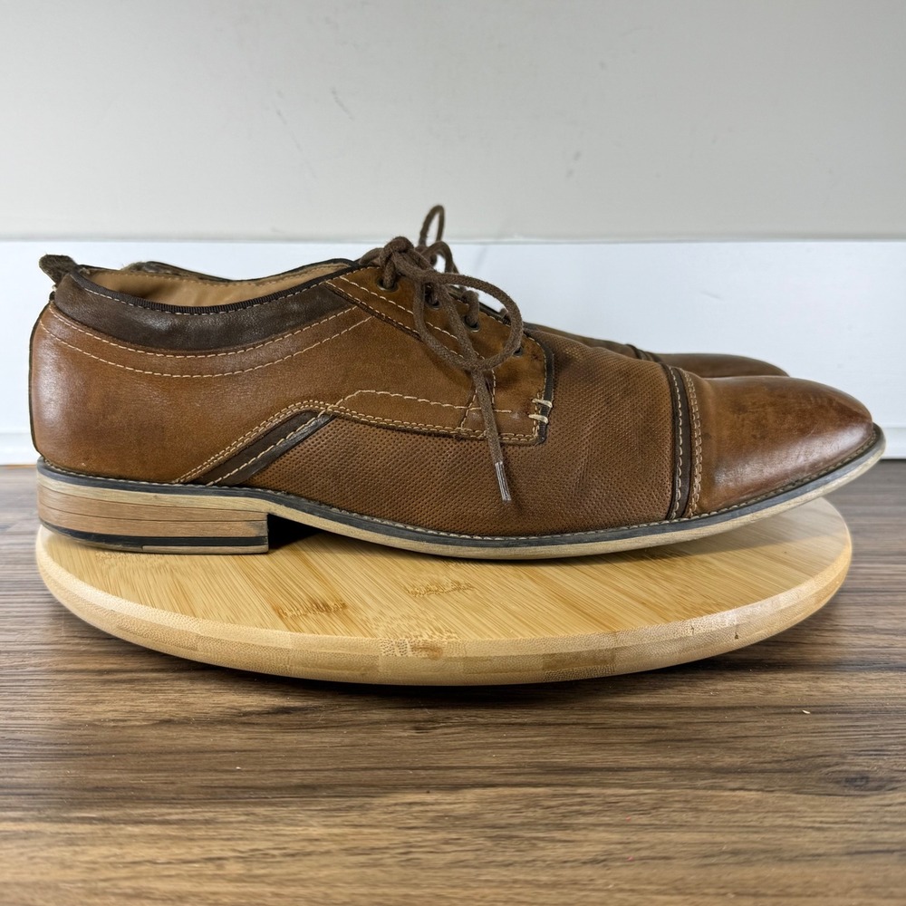 Good Steve Madden P-Kearny Oxford Men's 14 Brown Cap‎ Toe Textured Leather